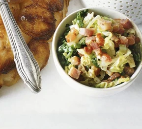 Quick braised cabbage with pancetta